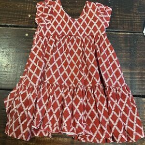 Well Dressed Wolf Red and White Casual Kids Dress 4 T Christmas